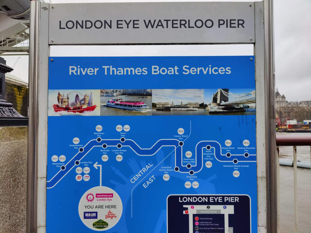 Thames Cruise route map