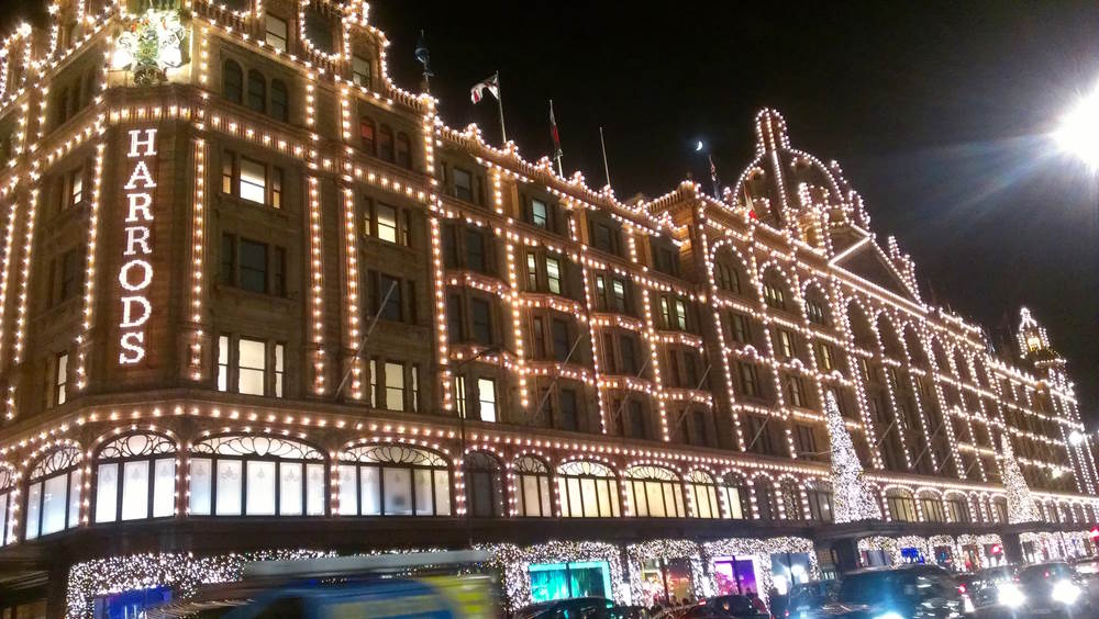 london at night harrods