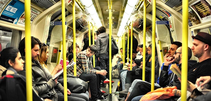 inside London Underground train